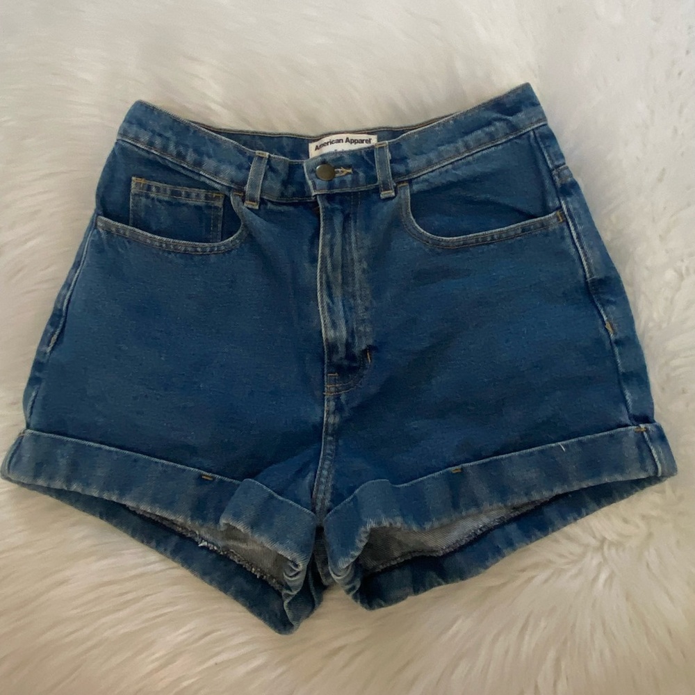 American Apparel Dark Denim Shorts Sz 28